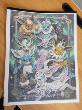💀NEW💀 Hand Crafted  Eevee Evolutions  Calendar 2027